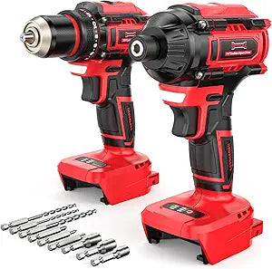 Cordless Brushless Drill Driver and Impact Driver Combo Kit Compatible with Milwaukee 18V Battery(Tool Only), DIYtoolifz Brushless Power Tool Combo Set, High Torque, Compact Lightweight, 9 Bits