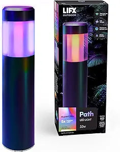 LIFX Supercolor Smart LED Path Light, Outdoor Wi-Fi Landscape Lighting with 6 Addressable Color Zones, RGBW Dynamic Effects, Compatible with Alexa, Google, HomeKit, SmartThings, LFX/LV/Path/RND