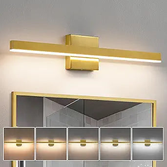 KAISITE Modern Bathroom Vanity Light Gold Light Fixture Over Mirror 24 inch Vanity Lighting Fixture Dimmable 5CCT LED Bar Vanity Light for Bathroom Restroom