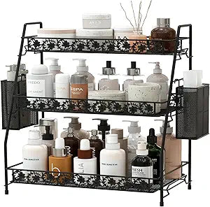 3-Tier Shelf Organizer,Large Size Storage Rack,Counter Organiztion for Countertop Organizer for Spice Racks Snacks in Kitchen/Sink/Bedroom/Living room/Office/Plant Full Metal