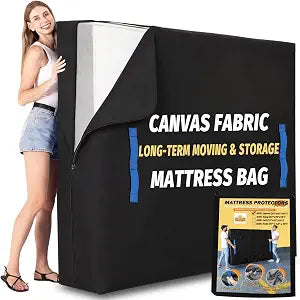 Twin Mattress Bags for Moving,Heavy Duty Breathable 600D Canvas,8 Handles | No Odors,Not Polyethylene,Not Plastic,Oxford Cloth,Twin Size Mattress Storage Protector Covers,Reusable Waterproof,Zipper
