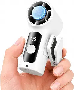 Portable Clip-On Mini Fan with Ice Cooler,Turbo Personal Handheld Mini Fan 3000mAh RechargeableDetachable Clip,Pocket Size for Travel/Eye Lash/Beach/Concert