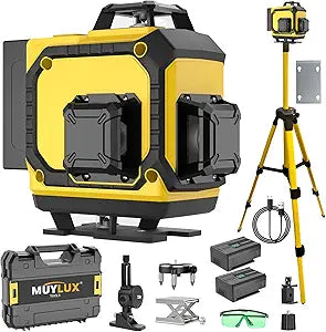 16 Laser Level with 1M Tripod, 4x360 Laser Line, Green Cross Line Laser with Tripod Self-Leveling, Lazer Leveler Tool for Picture Hanging laserpower<1mW, 2 Batteries