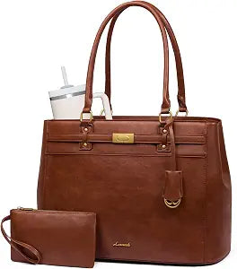 LOVEVOOK Laptop Tote Bag for Women, 15.6 Inch Waterproof Leather Work Computer Bag, Large Business Office Briefcase Shoulder Handbag Purse Gifts for Women