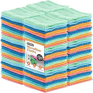 Superio Microfiber Cleaning Cloths Color-Coded for Easy Organization, Ultra-Soft, Durable, Multi-Purpose Cloths for Bathroom, Kitchen, Windows, Furniture, Electronics (Multi), 72 Pack