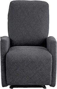 Recliner Chair Covers 4 Pieces Jacquard Small Recliner Sofa Slipcover Stretch Recliner Slipcover for Lazyboy Recliner Chair with Storage Pocket Furniture Protector for Living Room,Dark Grey