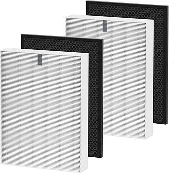 XQ True Replacement Filter X Compatible with Winix XQ, XQ Pro Tower Air Cleaner Purifier, 1712-0089-01-0101-02, 2 x True Filter & 2 x Activated Carbon Filters