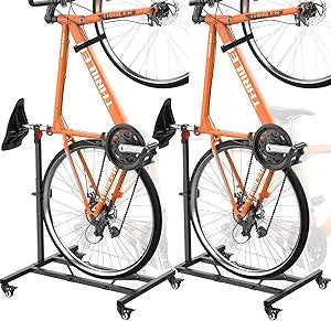 2PC Vertical Bike Stand,Freestanding Space-Saving Bike Rack with Adjustable Height for Wheels Sizes up to 29,Indoor Bike Storage Rack,Garage & Apartment,Upright Bicycle Floor Holder for MTB Road Bike