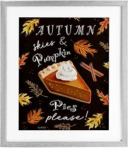 Autumn Pumpkin Pie Still Life, 13 x 16 Inch Framed Print Under Glass