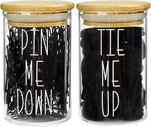MOMEEMO Apothecary Jars with Lids for Bathroom Storage Organizer