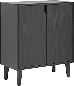 Panana 2 Door Kitchen Buffet Storage Cabinet Accent Console Table for Kitchen Dining Living Room Hallway Office (Black)