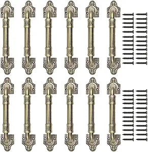 Sliding Barn Door Pull Handle Hardware for Wooden Garden Gate Shed Cabinet Door Large Wooden Door Handle Antique doorknob Vintage Door Handle (12, Bronze Tone7.87in)