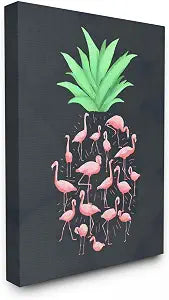 Flamingo Pineapple Animal Print, 24 x 30 Inch Canvas Wall Art
