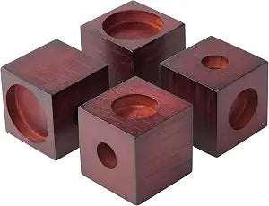 4 Inch Bamboo Bed Risers, Furniture Leg Extenders, 4 Pack Brown