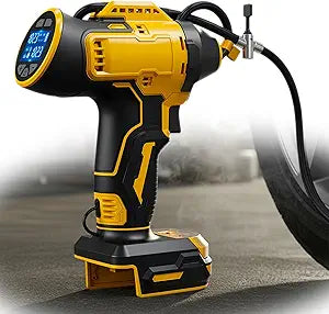 Cordless Tire Inflator Compatible with Dewalt 20V MAX Battery, 150PSI Handheld Air Pump, Portable Air Compressor w/Digital Pressure Gauge&Auto Shut Off, for Bike Car Tires Sport Balls (Tool Only)