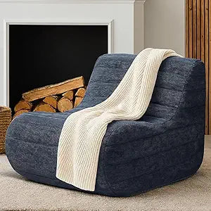 Compact Bean Bag Chair  Memory Foam Lazy Sofa Sack, Floor Couch for Bedroom, Living Room, Office & Home (Gray)