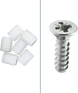 Rok Hardware 8mm Plastic Hinge Dowel Inserts with Screws, 100 Pack