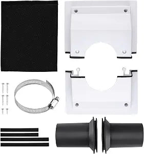 White HVAC Wall Penetration Cover & Line Set Cover Kit, AC Line Set Insulation Protection Sleeve, Split Design Wall Cover for Indoor Outdoor Split Air Conditioner Systems