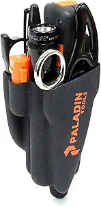 Paladin Tools PA4941 DataComm Technicians Kit | Data SureStrip Cutter, Datacomm Scissors, Punchdown Tool, Reversible 110/66 Blade, GripPack Holster, LED Light, Marker (Pro Grade)
