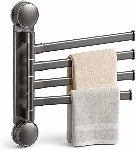 4 Arm Swivel Towel Rack, Rotating Suction Cup Holder