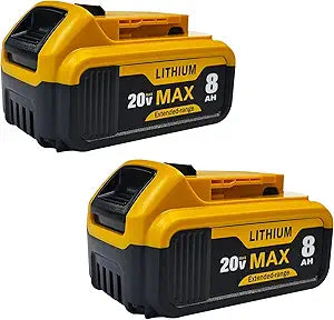 DZEKO 8Ah 2 Packs Replacement Battery for Dewalt 20V Max Battery Compatible with DCB200 DCB201 DCB203 DCB204 DCB205 DCB206 DCB207 DCB208 Battery Packs for Dewalt 20V Tools and Chargers