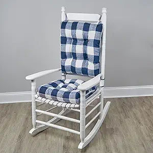 Klear Vu Solarium Rocking Chair Cushion Set, Assembled in The USA, for Indoor & Outdoor Use, Patio, Living Room, or Nursery, 2-Piece Set, 19"x19" Seat and 21"x18" Seatback, Navy