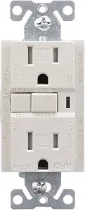 Eaton TRAFCI15LA 15 Amp Tamper Resistant AFCI Receptacle, Light Almond Finish