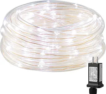 Lighting EVER 33ft Thin Rope Lights Outdoor Waterproof, 6000K Cool White