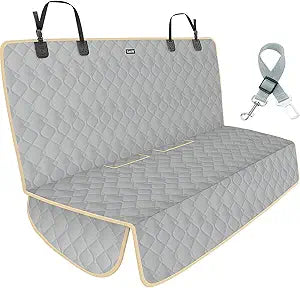 Lassie Truck Back Seat Cover for Dogs with Safety Belt, Truck Bench Seat Cover Compatible with Ford F-Series, F150 /Chevrolet Silverado 1500, Colorado/Ram 1500 Pick Up/GMC Sierra/Toyota Tundra and etc