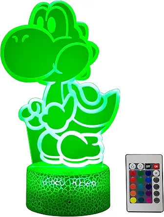 Yoshi Night Light 16 Colors Christmas Lighting Gift RGB Touch Remote Controller Toys 3D Night Light for Children's Room Decoration Holiday Gifts,Birthday Atmosphere Light