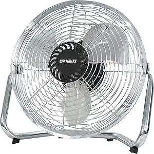Optimus Industrial Grade 3-Speed High-Velocity Fan, 18 Inches, Chrome, F-4182