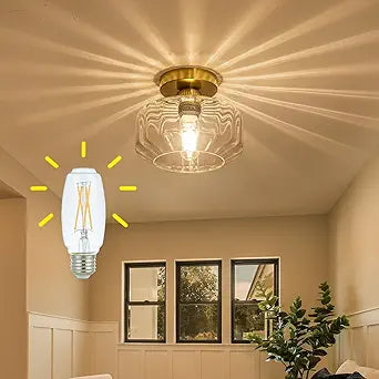 Tbaoinal Semi Flush Mount Ceiling Light with Diamond Glass Shade, 36-Faceted Panels Create Starburst Effect, 1200LM LED Bulb Included Brushed Gold Finish Ideal for Hallway Entryway Kitchen Bathroom