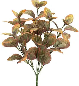 Melrose Artificial Variegated Foliage Plant Sprays - 12.5" - Yellow and Red - Set of 6