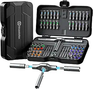 66 in 1 Ratchet Screwdriver Set with Detachable Handle, 6.2 Ratchet Head, Multi S2 Steel Bit Free Combination, Portable Repair Tool Kit for Christmas Gifts Furniture, Computer, Bicycle, DIY