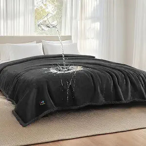 Luciphia Waterproof Pet Blankets, Liquid Pee Proof Dog Blanket for Sofa Bed Couch, Reversible Sherpa Fleece Furniture Protector Cover for Small Medium Large Dogs Cats, Black King Size100" x 85"