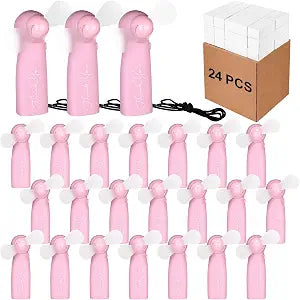 Fumete 24 Pcs Employee Appreciation Gifts Bulk Mini Handheld Fans, Pink