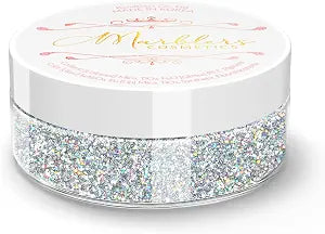 MARBLERS Holographic Face & Body Glitter [Holo Silver] 0.18oz (5g) | Fine | Non-Toxic | Vegan | Cruelty-Free | Festival, Rave & Party Makeup | Eye, Hair, Nail Polish, Eyeshadow | Nail Art | Gel Nail