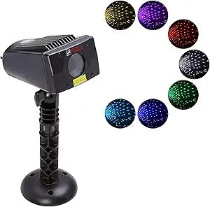 LedMAll Motion Snow Fall Full Spectrum Star Effects 7 Color White Laser Christmas Lights Decorative Lights Remote Control