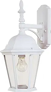 Maxim Lighting Westlake 1-Light Outdoor Wall Lantern | White Finish | Clear Glass Shade | Mediterranean Porch Patio Lantern | 1004WT