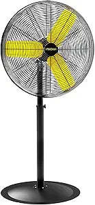 VINICAYA 24 Inch Commercial Industrial Pedestal Fan Oscillating, 7800 CFM Industrial Fans Heavy Duty with 3 Speed, Metal Stand up Fans with Poweful Motor, Commercial, Industrial Use, UL Safety Listed