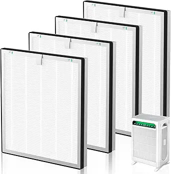 APH4000 Replacement Filter for KNKA, 4-Pack HEPA & Activated Carbon Filter Replacement Compatibility With KNKA APH4000 Air Purifier - Replaces Part #APH4000LX