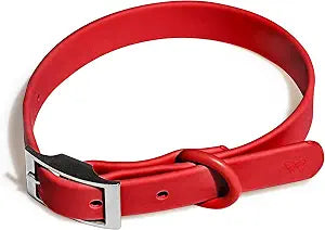 Wild One Dog Collar, Easy-Clean, All Weather Flex-Poly Strap with Metal, Durable, Dirt and Odor Resistant (Strawberry, M)