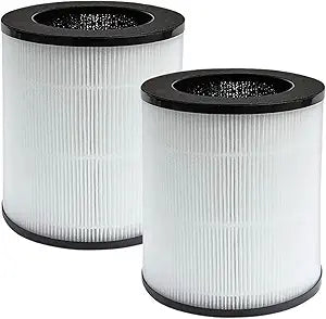 Nispira True HEPA Carbon Filter Replacement Compatible with Azeus C8 Air Purifier High CADR, Hisens KJ120, Mooka C10, 2 Packs