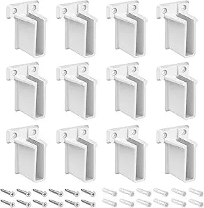 Dreyoo 12 Pack Wire Shelf End Bracket, White Plastic Closet Shelves Bracket
