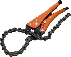 Grip-On 18110 10-Inch Chain Clamp Locking Pliers in Orange Epoxy