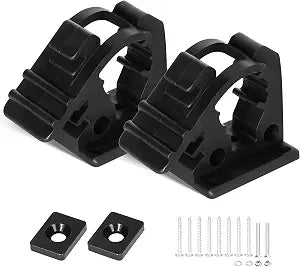 SINOKING Rubber Clamp Shovel Mount, Rubber Holder for Tools & Equipment up to 1" in Diameter, Heavy-Duty Pole or Shovel Clamp for Boat, Truck, ATV, Wall Mount or MOLLE Panel  (Pack of 2)