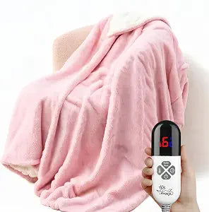 Electric Heated Blanket Sherpa Full Size 72"x84" Pink Machine Washable 6 Heat Settings 10 Hours Auto Off Overheat Protection for Home Office Use