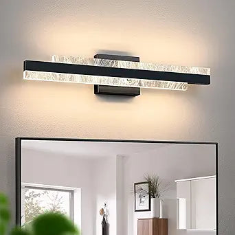 Modern Bathroom Vanity Light: Matte Black 24 inch 28W Dimmable LED Bath Bar Light Fixtures Over Mirror - Wall Sconce Picture Lights for Paintings Cabinets Bedroom 3000k