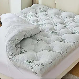 Whatsbedding Memory Foam Mattress Topper Queen Size, 5 Inches Slow Rebound Memory Foam Topper with Cooling Viscose Made from Bamboo Cover, Deep Pocket Designed Mattress Topper