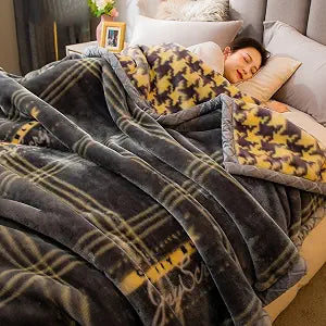 LGYKUMEG Korean Mink Blanket King Size - 11lb Heavy - Thick Warm Fleece Blanket, Mexican Blankets for Autumn and Winter- 85 x 95 inches,Gray220X240cm5kg